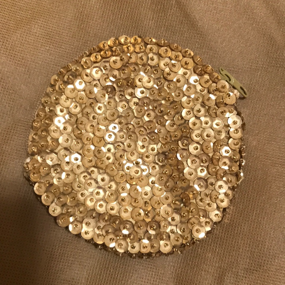 Gold sequin coin purse